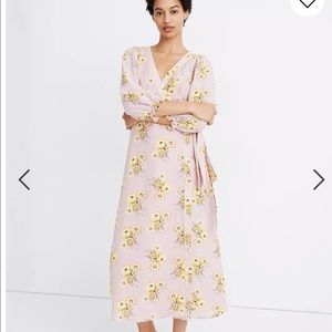 Madewell Flower Print Wrap Dress